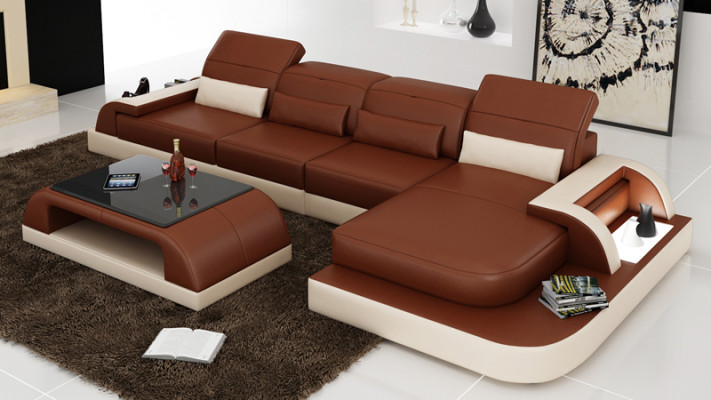 Elegante diseño de lujo Sofá de esquina en forma de L para la decoración del hogar contemporánea.