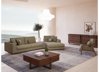 Juego de sala 2 piezas Completo Sofá de esquina Forma L Muebles de relax Sillón Moderno Textil