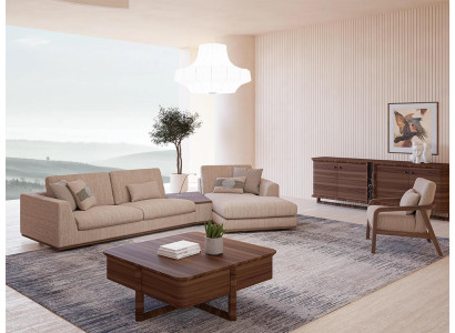 Sofás beige de diseñador en forma de L - Sofá de esquina para muebles tapizados de lujo nuevos, sillas de sala de estar.