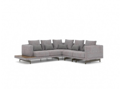 Sofá sofá en forma de L Gris Diseñador Sofá esquinero de tela de lujo Sala de estar Aparador