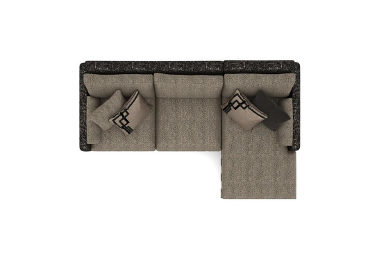 Muebles tapizados de diseño para sala de estar con sofá esquinero en forma de L.