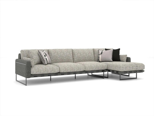 Sofá de lujo en forma de L, muebles tapizados de diseñador para sala de estar, gris, sofá de esquina nuevo, muebles.