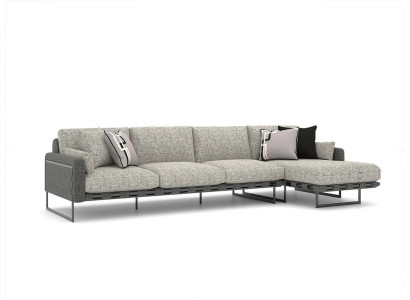 Sofá de lujo en forma de L, muebles tapizados de diseñador para sala de estar, gris, sofá de esquina nuevo, muebles.