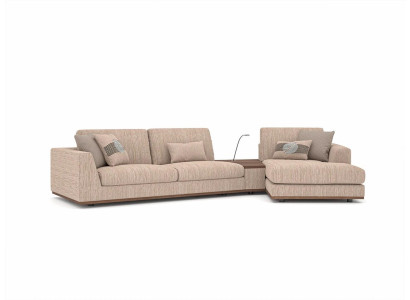 Sofá de esquina en forma de L de diseñador de lujo, sofá de tela para salón, muebles tapizados.