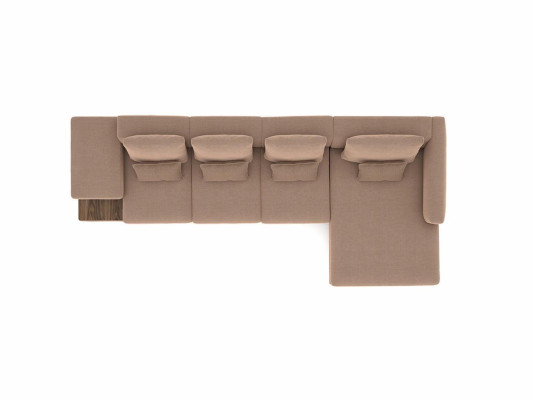 Sofá de esquina de lujo en beige en forma de L muebles tapizados sala de estar diseño de interiores.