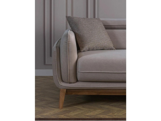 Sala de estar, diseñador de decoración gris, sofá esquinero en forma de L, sofá, sofá, muebles tapizados.