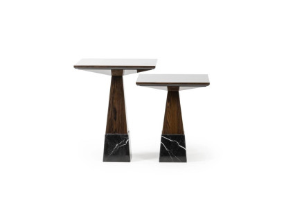 Juego de mesas de sala de estar 2x mesitas de diseño mesa de café madera mobiliario