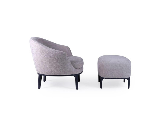 Conjunto de sala de estar 2 piezas Sillón con taburete Diseño moderno Muebles tapizados.