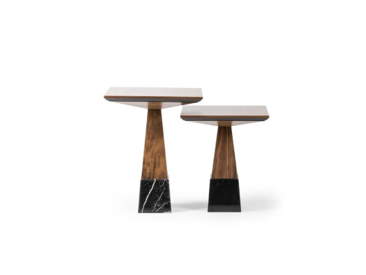 2x Mesita auxiliar de madera Mesa de café Sala de estar Muebles de diseño de lujo Mobiliario
