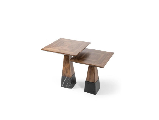 2x Mesita auxiliar de madera Mesa de café Sala de estar Muebles de diseño de lujo Mobiliario