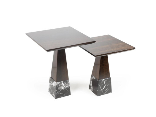 Marrón 2x conjunto de mesa auxiliar para sala de estar completo mesa de café mesa de centro