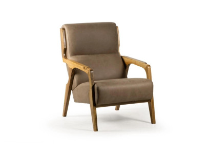 Diseño de sillón gris para sala de estar, tapizado en cuero de lujo, mobiliario acolchado.