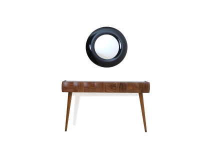 Consola cómoda moderna de madera con espejo de lujo para la sala de estar