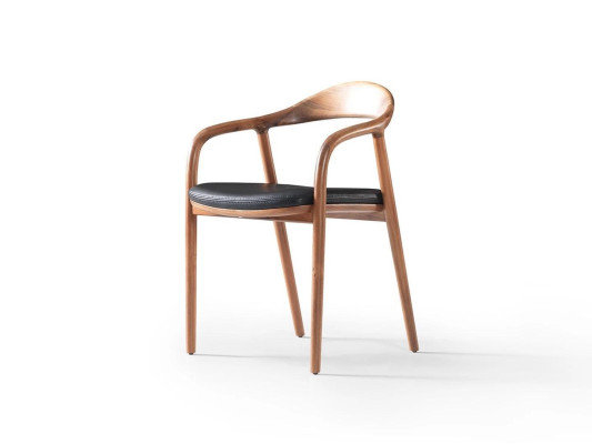Silla de diseño de lujo de madera poltrona sillas comedor cuero.