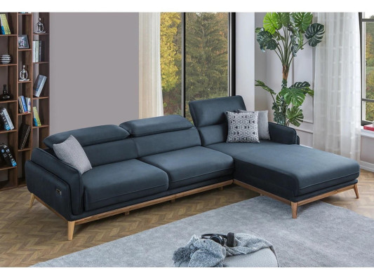 Sofás de salón de diseñador en forma de L, muebles tapizados en negro, sofá de esquina.
