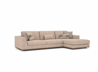 Muebles tapizados sofá esquinero beige de lujo sofá chaise longue forma L relax sofá acolchado sala de estar