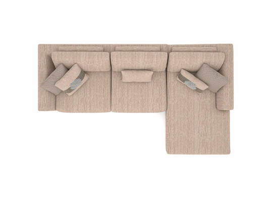 Muebles tapizados sofá esquinero beige de lujo sofá chaise longue forma L relax sofá acolchado sala de estar