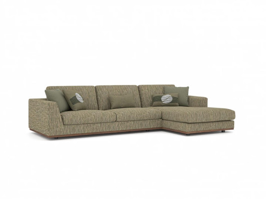 Sofá esquinero verde en forma de L, muebles tapizados modernos para la sala de estar, tela de sofá.