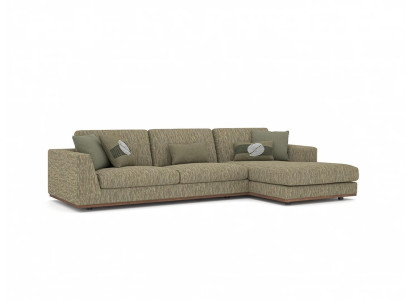 Sofá esquinero verde en forma de L, muebles tapizados modernos para la sala de estar, tela de sofá.