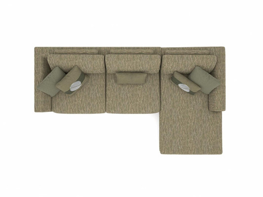 Sofá esquinero verde en forma de L, muebles tapizados modernos para la sala de estar, tela de sofá.
