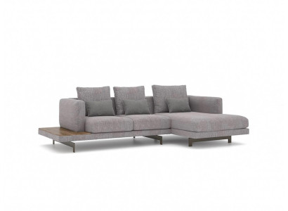 Conjunto de sala de estar, sofá esquinero en forma de L, gris, sofá, diseñador de muebles tapizados.