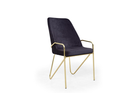 Silla acolchada en color burdeos en un lujoso diseño premium de acero inoxidable.