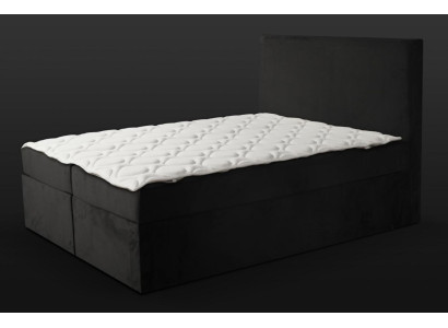 Cama doble negra Diseño clásico de muebles de dormitorio Elegante tela nueva