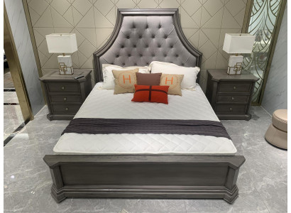 Juego de dormitorio Cama + 2 mesitas de noche Cama Cama doble Muebles Chesterfield Nuevo