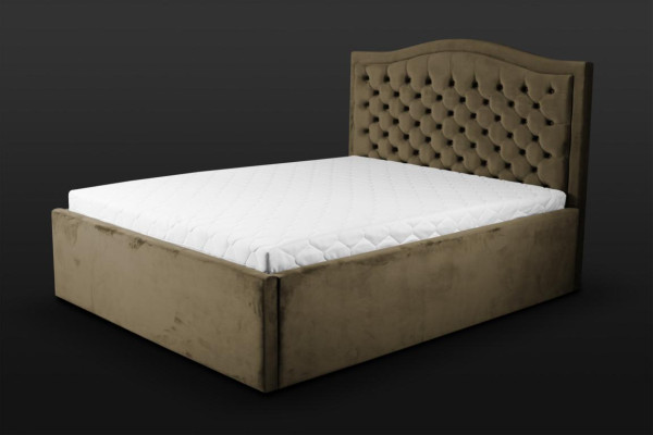Verde Chesterfield cama Diseño clásico de muebles de dormitorio Elegante tela