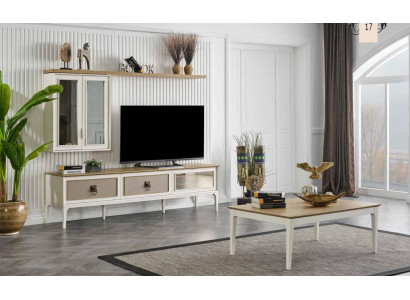 Conjunto de muebles de pared para la televisión Aparador Mesa de centro Set de sala de estar.