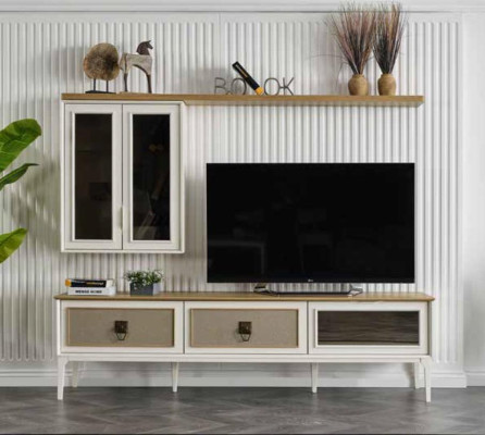Conjunto de muebles de pared para la televisión Aparador Mesa de centro Set de sala de estar.