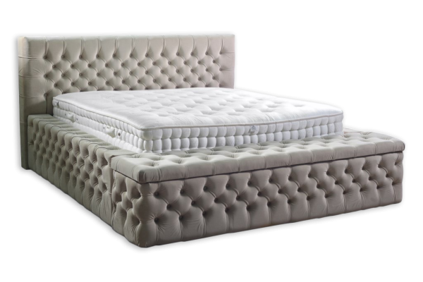 Chesterfield Doble Hotel Camas Dormitorio Cuero Moderno Cama Acolchada