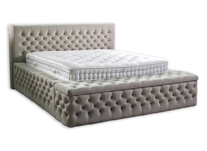Chesterfield Doble Hotel Camas Dormitorio Cuero Moderno Cama Acolchada
