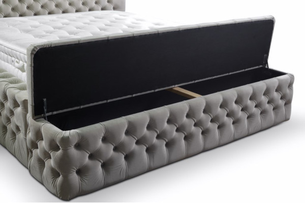 Chesterfield Doble Hotel Camas Dormitorio Cuero Moderno Cama Acolchada