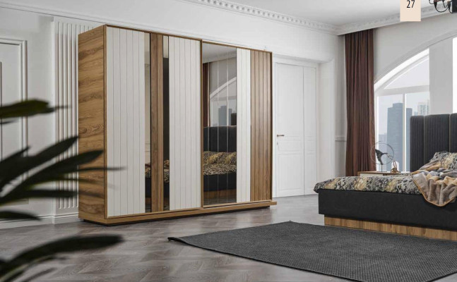 Armario con puertas correderas Armario de lujo Dormitorio Armarios Muebles Madera