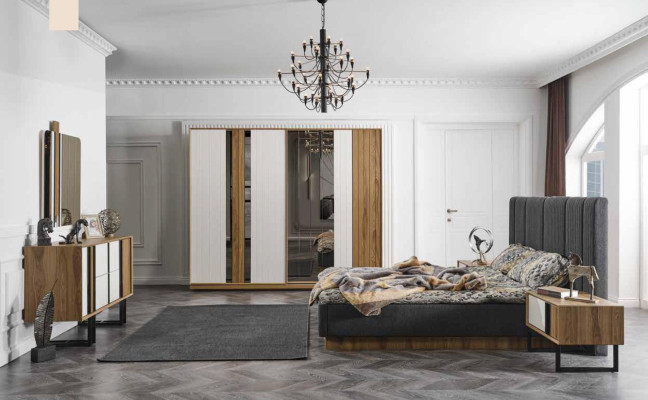 Armario con puertas correderas Armario de lujo Dormitorio Armarios Muebles Madera
