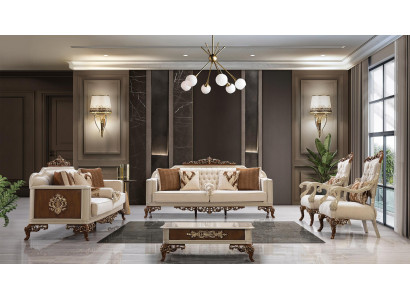 Sofá conjunto 3+1+1+1 mesa de centro conjunto de lujo sofá sillón tela barroco
