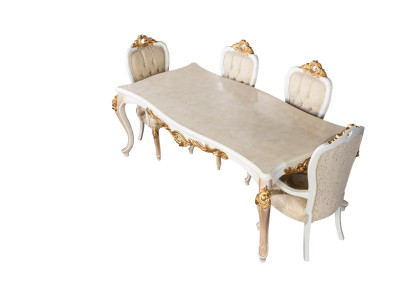 Mesa Clásico Lujo Madera Mesas Estilo Barroco Rococó Antiguo Comedor Sala de estar