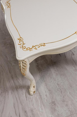 Mesa de centro Mesa auxiliar clásica de lujo Diseño de sala de estar Mueble de madera Nuevo