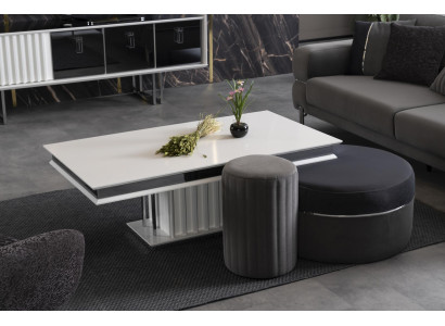 Mesa de centro blanca de lujo de madera mesas de centro diseño mesas muebles madera
