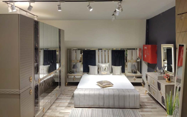 Juego de muebles de dormitorio modernos para comodidad contemporánea.