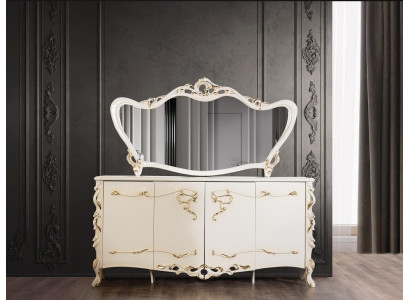Aparador Espejo Conjunto de Barroco de Comedor, Cómodas de Madera, Cómoda de Madera, Armario Nuevo.