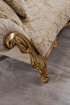 Sofá de 3 plazas de tela, sofás de tres plazas de lujo para la sala de estar estilo Chesterfield barroco.