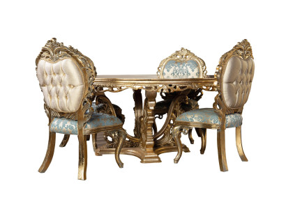 Mesa de comedor barroco dorado Mesa redonda Mesas redondas de madera Mesas de 173cm