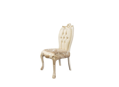 Silla sin reposabrazos Sillas de madera de lujo Diseño de tela Silla de respaldo nuevo Acolchado