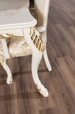 Silla sin reposabrazos Sillas de madera de lujo Diseño de tela Silla de respaldo nuevo Acolchado