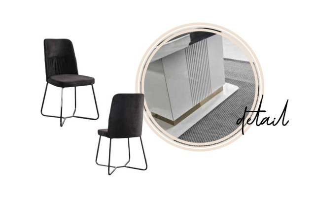 Juego de sillas de comedor de diseñador con estructura de metal, 1 sillón para salón, club, hotel y muebles.