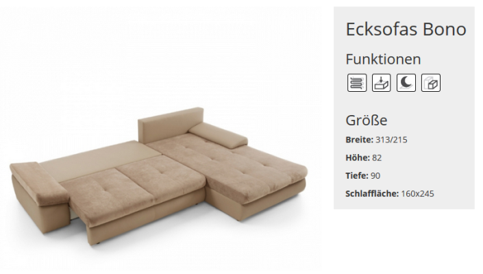 Sofá cama Sofá Acolchado Sofá de esquina Conjunto de asientos de tela Funcional Sofá Salón