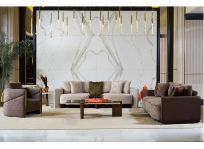 Conjunto de sofás 3+2+1 asientos moderno Sillón relax estilo moderno 3 piezas Textil Tela