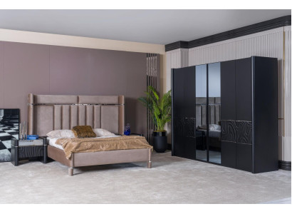 Set de dormitorio completo cama + 2 mesitas de noche + armario de 4 piezas.